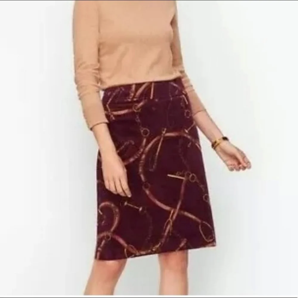 Talbot's Corduroy Skirt A-Line Purple Jewel Tone Fall Winter Work 14 Side Zip